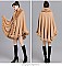 Winter Warm Poncho Cashmere Shawl Cape With Fur