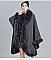 Winter Warm Poncho Cashmere Shawl Cape With Fur