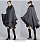 Winter Warm Poncho Cashmere Shawl Cape With Fur