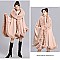 Winter Warm Poncho Cashmere Shawl Cape With Fur