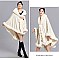 Winter Warm Poncho Cashmere Shawl Cape With Fur