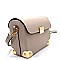 SD6069-LP Hardware Accent Boxy Flap Satchel Shoulder Bag