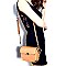 SD6069-LP Hardware Accent Boxy Flap Satchel Shoulder Bag