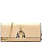 SD6026-LP Hardware Accent Saffiano Long Clutch Shoulder Bag