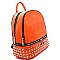 SD6319-LP Silver-Tone Stud Accent Fashion Backpack