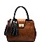 SE3388-LP Color Block Turn-Lock Medium Satchel