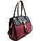 SE3847-LP Tassel Accent Color Block Structured Tote
