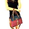 SE3847-LP Tassel Accent Color Block Structured Tote