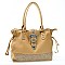 Western Handbag with Rhinestone & Buckle