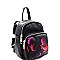 Stylish Rose Printed Pocket Mini Backpack MH-SF1001M-RO