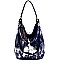 SG124-LP Tassel Accent Textured Metallic 2 Way Hobo