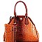 Tiger Charm Crocodile Embossed 2 in 1 Dome Satchel SET MH-SG4112S