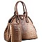 Tiger Charm Crocodile Embossed 2 in 1 Dome Satchel SET MH-SG4112S