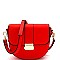 Flap Saddle Pinch-Lock Cross Body Shoulder Bag