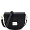 Flap Saddle Pinch-Lock Cross Body Shoulder Bag