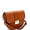 Flap Saddle Pinch-Lock Cross Body Shoulder Bag