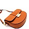 Flap Saddle Pinch-Lock Cross Body Shoulder Bag