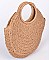 Large Raffia Woven Round Handbag