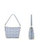 2-in-1 Side Ring Hooked Single Strap Oval Print Bucket / Hobo Bag Set