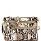 MULTI POCKET SNAKE PRINT WRISTLET & CROSS BODY BAG