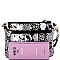 MULTI POCKET SNAKE PRINT WRISTLET & CROSS BODY BAG