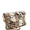 SLOPING SNAKE PRINT FLAP CLUTCH