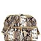 MULTI COMPARTMENT SNAKE PRINT CROSS BODY MESSENGER