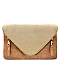 SL1134-LP  Zipper Accent Envelope Crossbody Clutch