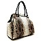 Snake Print Clasp-Top 2 Tone Satchel