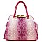 Snake Print Clasp-Top 2 Tone Satchel