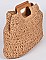 Wooden Handle Straw Summer Handag