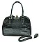 Jewel Top Rhinestone Metal Framed Alligator Satchel - Designer Like