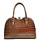 Jewel Top Rhinestone Metal Framed Alligator Satchel - Designer Like