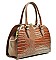 Jewel Top Rhinestone Metal Framed Alligator Satchel - Designer Like