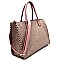 SS1203-LP Whipstitched Two-Tone 2 in 1 Tote