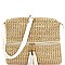 Front Pocket Knitted Tassel Straw Cross Body