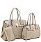 Padlock Accent 3 in 1 Twin Tote-Satchel Value Set