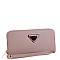 Triangle Logo Zip-around Slim Wristlet Wallet