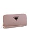 Triangle Logo Zip-around Slim Wristlet Wallet