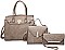 3 IN 1 PADLOCK ACCENT SATCHEL CROSSBODY CLUTCH SET