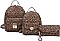 3 in 1 Leopard Push Lock Back Pack Clutch Set