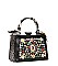 Gemstone & 3D Chrams Accent Scarfed Metal Frame Handbag