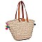 Posh Nicole Lee Pompom Straw Tote Bag JPSTR12670