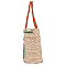 Posh Nicole Lee Flamingo Embroidered Woven Straw Tote Bag JPSTR12671