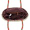 Posh Nicole Lee Flamingo Embroidered Woven Straw Tote Bag JPSTR12671