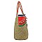 Stylish Nicole Lee Bohemian Woven Straw Tote Bag JPSTR12672