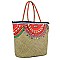 Stylish Nicole Lee Bohemian Woven Straw Tote Bag JPSTR12672