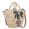 Cool Nicole Lee Coco Tree Straw Tote Bag JPSTR12675