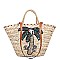 Cool Nicole Lee Coco Tree Straw Tote Bag JPSTR12675
