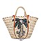 Cool Nicole Lee Coco Tree Straw Tote Bag JPSTR12675